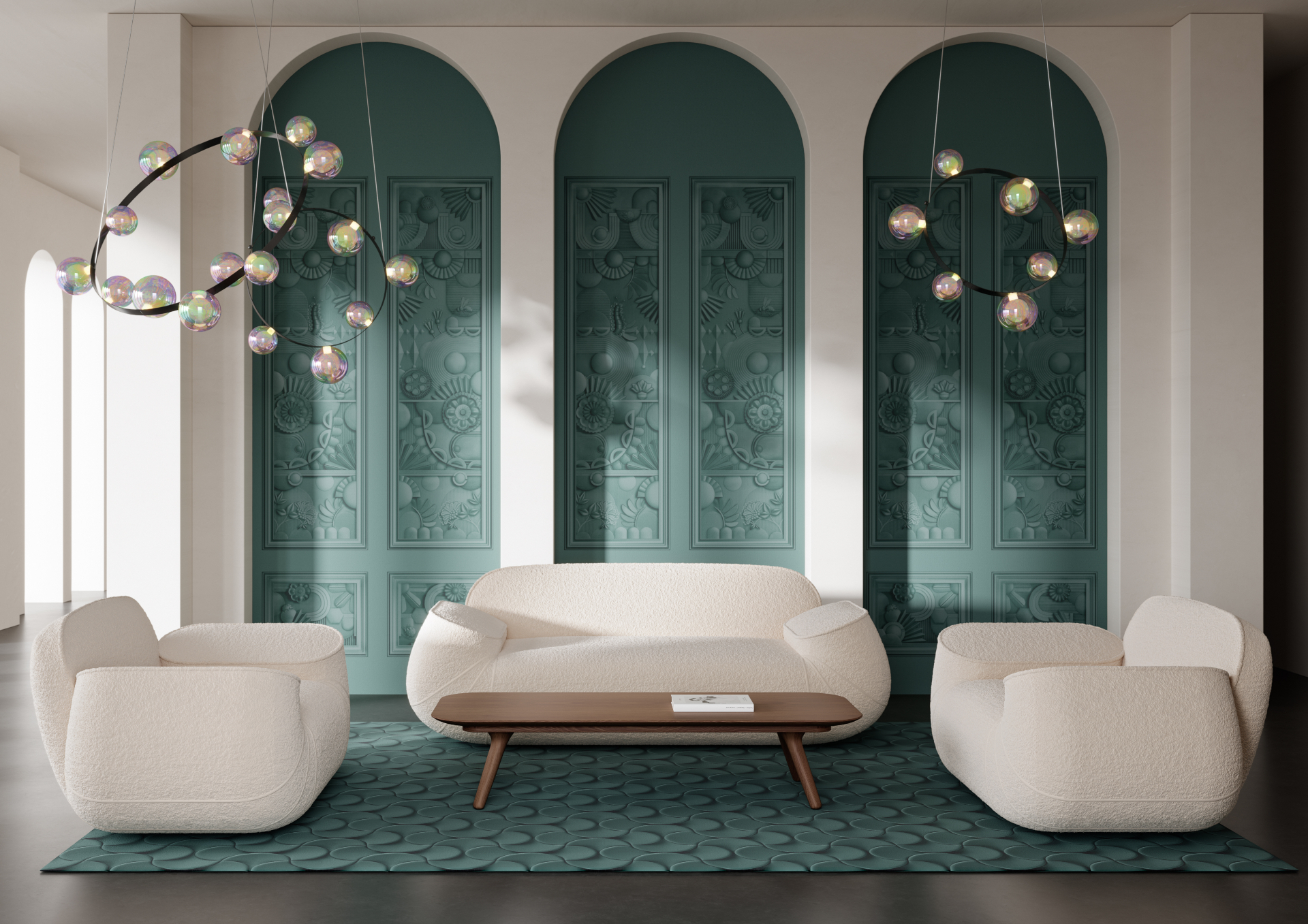 Décor mural artistique dans un salon