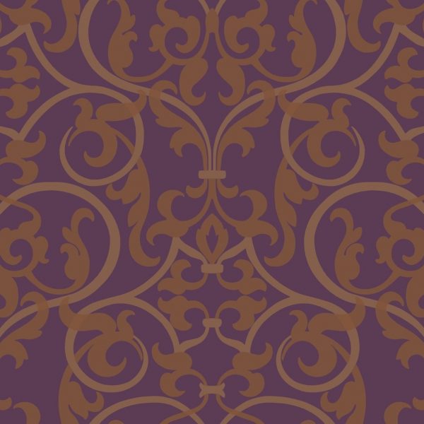 BH8382 Kashmir By Antonina Vella York – purple gold royal trellis damask
