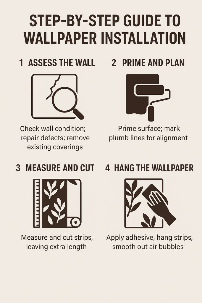 A step-by-step guide to wallpaper installation.