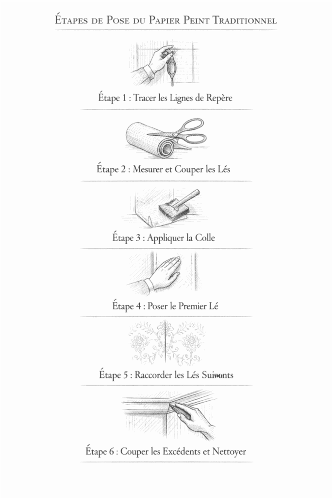 Empire Papier Peint - Step-by-step wallpaper installation instructions.