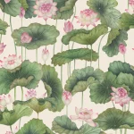 Cole and Son Shinrin Yoku Lily Lotus Luxury Wallpaper - Premium Designer Wallcovering for Living Room and Bedroom Decor - Pink