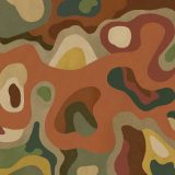 Décor panoramique Burle Terracota de la collection Bossa Nova par Tres Tintas, vue abstraite inspirée de l’architecture botanique de Burle Marx