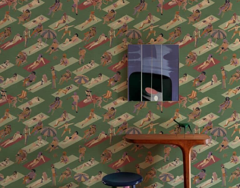 "Décoration murale style Bossa Nova personnages plage