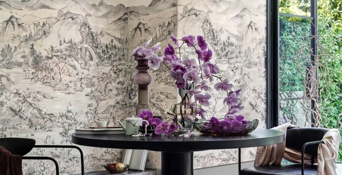 Cole and Son Shinrin Yoku Temple Mage Wallpaper - Premium Designer Wallcovering for Kitchen, hotels , restaurants