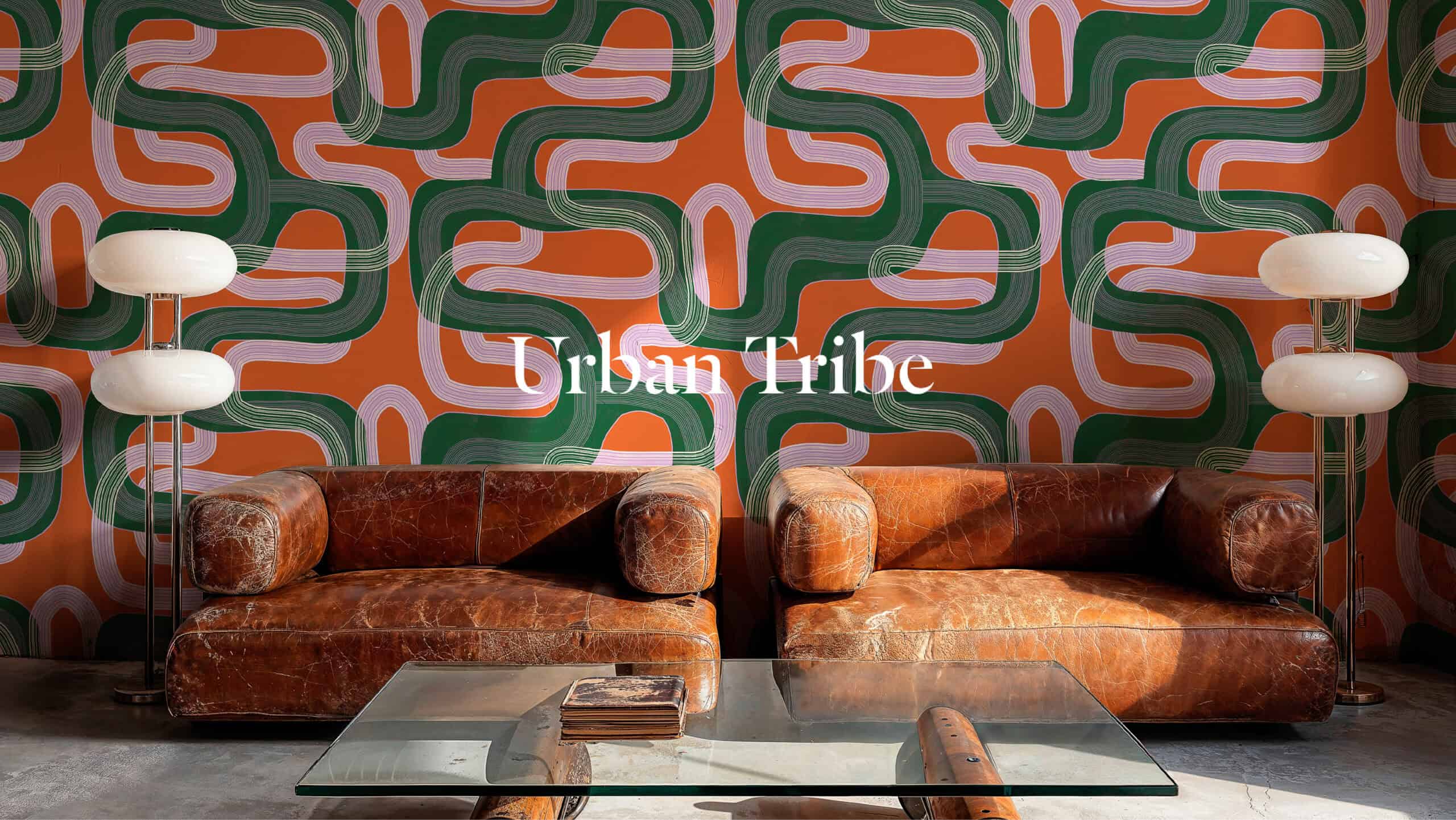 Tres Tintas decorative mural panoramic wallpaper from spain with tribal style