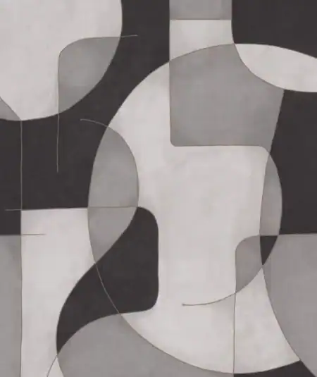 Papier peint géométrique Op'Art Casadeco GLRY86099109 avec motifs optiques veloutés et illusions visuelles, disponible chez Empire Wallpaper Montréal.