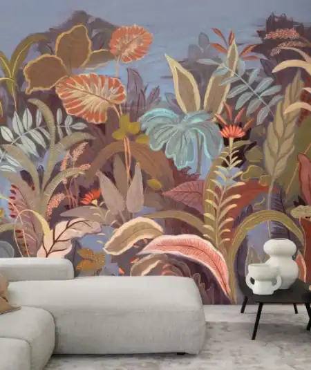 Ambiance salon de luxe avec panoramique Brasilia Casadeco installation Montreal