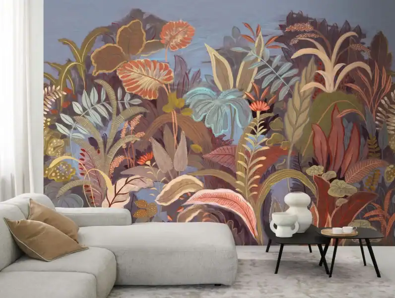 Ambiance salon de luxe avec panoramique Brasilia Casadeco installation Montreal