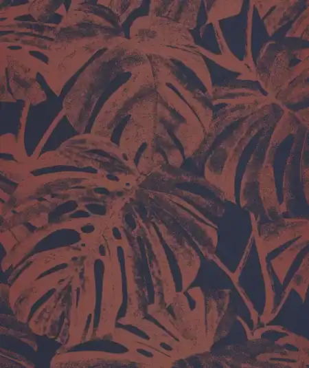 Papier peint tropical rouille métallisé Casadéco Mata Montreal